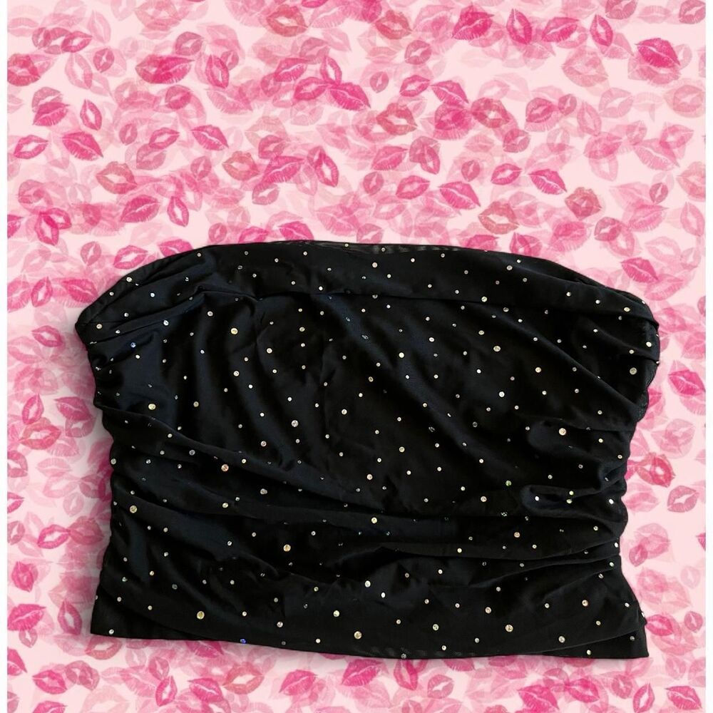Women's Black Sequin Bandeau